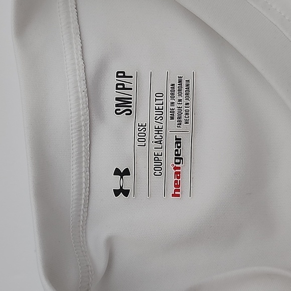 ⭐️3/ $30⭐️ Under Armour Men's Loose Heatgear White T-Shirt Short Sleeves Size S - Picture 4 of 9